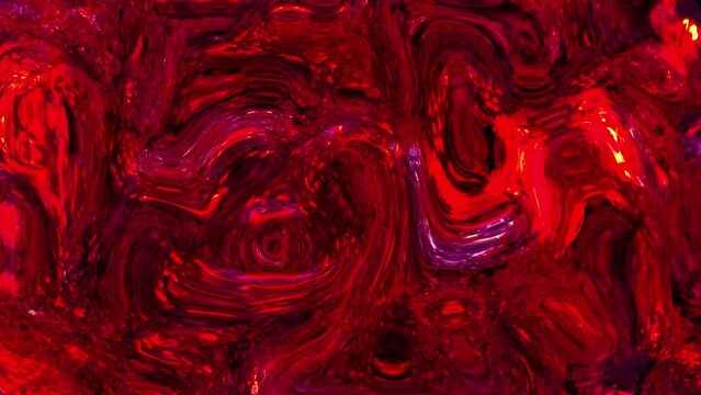  Red color wavy liquid background animation .