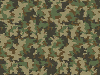 Full Seamless Army Camouflage Pattern Vector. Military Camo Skin for Decor and Textile. Army masking design for hunting textile fabric print and wallpaper.