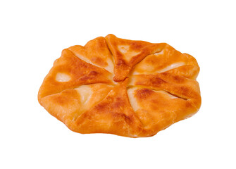 Moldovan or Romanian Placinta on White Background