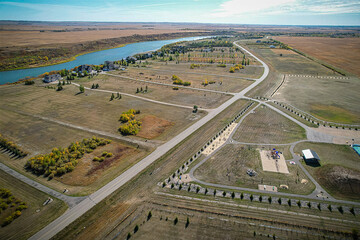 Aerial of the Cahedral Bluffs area near Saskatoon