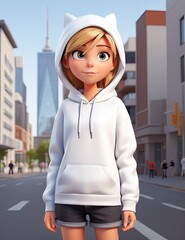 portrait of a woman in a city