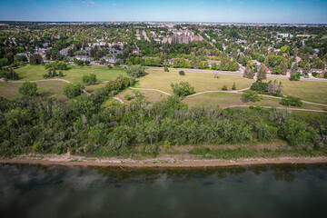 Aerial of the River Heights Neighborhood in Saskatoon