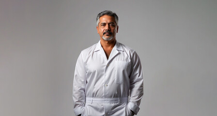 Obraz premium Middle Aged Man Isolated, Studio Light