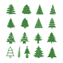 Christmas tree icon collections of vector illustration