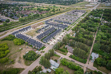 Fototapeta na wymiar Aerial of the Montgomery Place Neighborhood in Saskatoon