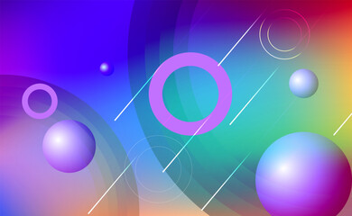 abstract geometric dynamic shapes composition on the colorful background.