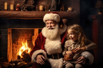 Obraz premium portrait of a couple in a fireplace