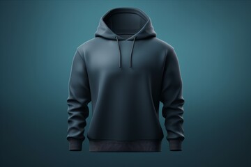 Blank blue hoodie template. Hoodie sweatshirt long sleeve with clipping path, hoody for design mockup for print. - obrazy, fototapety, plakaty