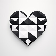 Naklejka na ściany i meble diamond heart illustration, black and white