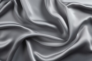 Fototapeta premium Gray wrinkled silk cloth. Use for flags and photo montage. Generative Ai