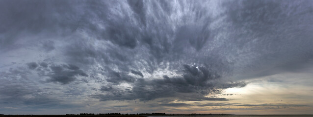 Clouds at Sunset at Paesens. Moddergat. Friesland Netherlands. Waddenzee. Coast 