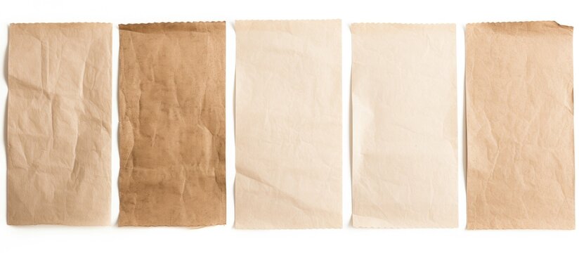 White isolated old paper textures