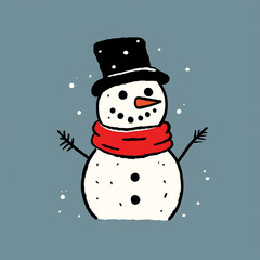 Snowman illustration. Generative AI