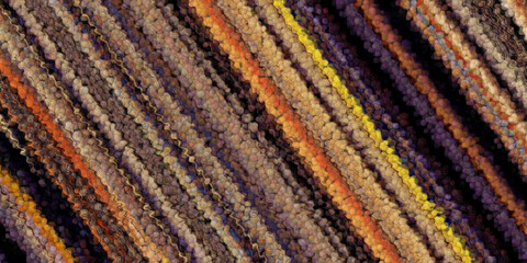 Fototapeta premium beaded diagonal parallel stripes in metallic gold bronze orange and shades of brown wide format