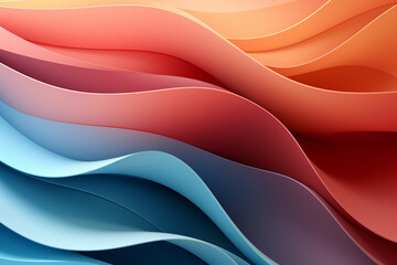 Pink blue gradient orangic texture with overlapping paper layers - Abstract background illustration 