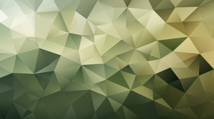 Low poly triangle mosaic background in muted olive