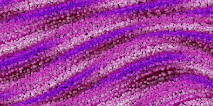 beaded effect on a light pink textured background deep purple and violet curved striped design