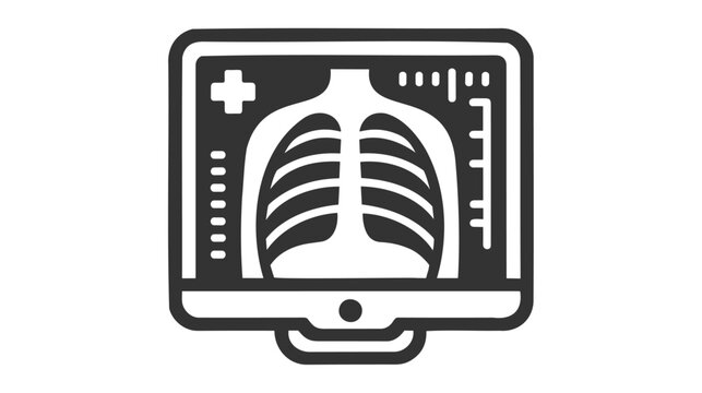 X-ray Thin Line Vector Icon. Flat Icon Isolated on the White Background. Editable Stroke EPS file. Vector illustration