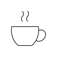 Cup of coffee line icon. Editable stroke