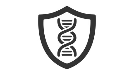 Shield dna icon. Outline shield dna vector icon for web design isolated on white background.