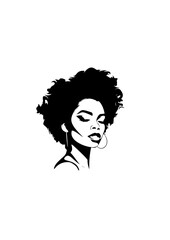 Strong fashion African American black woman portrait ethnic hairstyle avatar vector flat
