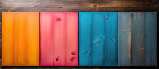 Various colors were used to paint a wooden board