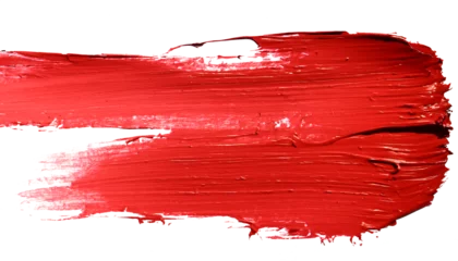 Foto op Plexiglas A blob of red paint on a white background. © Євдокія Мальшакова