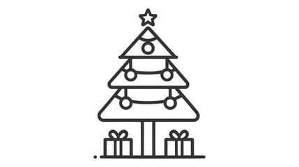 Christmass tree icon for apps and web sites vector illustration