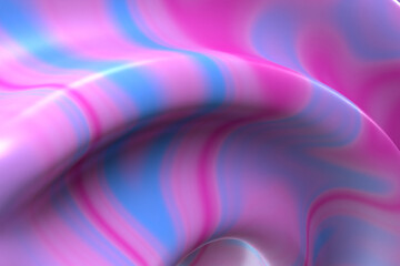 Abstract 3d render, iridescent background design, colorful illustration. 3D Illustration