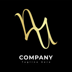 Gold Initial abstract logo vector design illustration