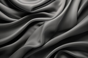 Fototapeta premium Gray wrinkled silk cloth. Use for flags and photo montage. Generative Ai