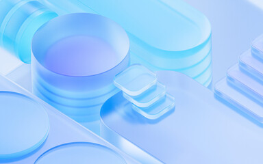Abstract glass shape background, 3d rendering.