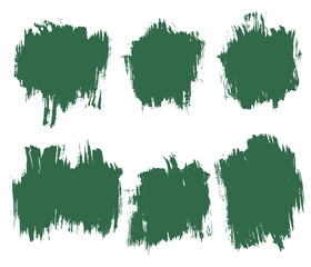 Vector collection of green paint brush stroke