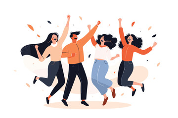 Celebration party concept with people scene in flat design