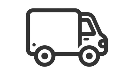 Simple truck silhouette, Delivery icon on white background