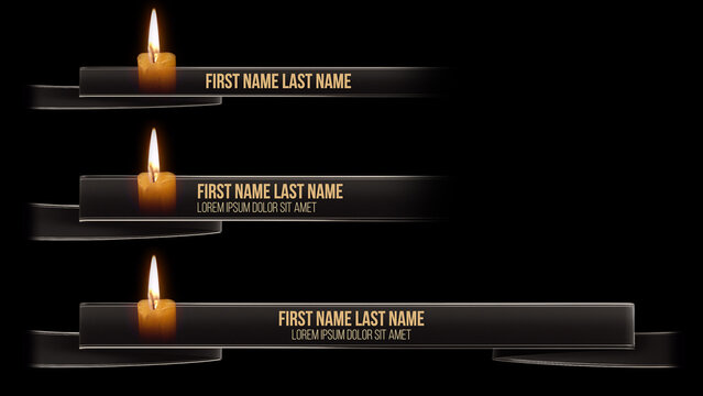 Black Mourning Ribbon Lower Third	