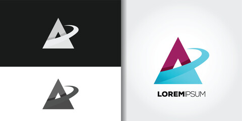 abstract letter a logo
