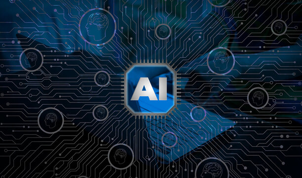 Technology AI (artificial intelligence) concept background. AI uses all the capabilities of the human brain
