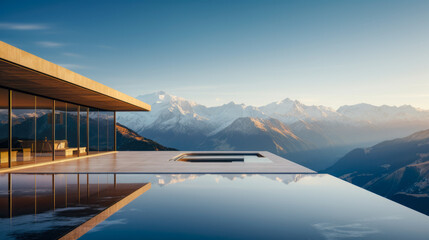 An elegant, modern house reflecting the landscape around it.