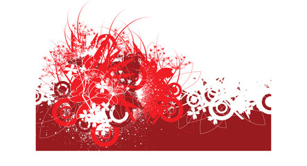Grunge floral background vector image