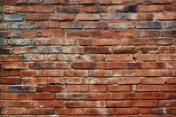 Fototapeta premium texture illustration of red brick wall background. Created with Generative AI