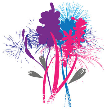 Flowers like fireworks vector image