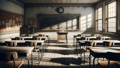Timeless Void of the Deserted Classroom