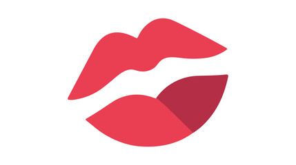 Vector icon of the lips on white background