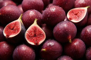 figs background collection of healthy food fruit and vegetables, natural background of fresh sweet figs representing concept of organic fruit, healthy eating, fresh ingredient 