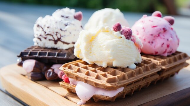 Ice-cream sandwiches and waffle cones.
