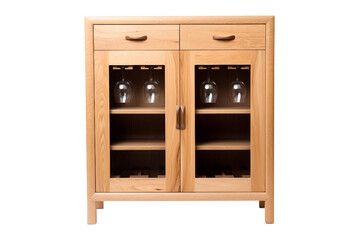 Wooden Cabinet Isolated on Transparent Background. Ai
