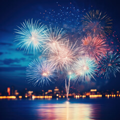 Fototapeta na wymiar Explosive Skies: A Dazzling Fireworks Display
