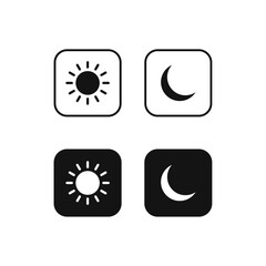 Day night switch icon. Light and dark icon. Sun and moon icon. Dark mode switch vector icons
