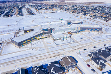 Aerial footage of Evergreen, Saskatoon